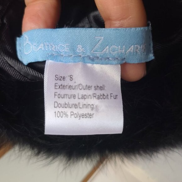 Vintage Beatrice Zacharie Black Rabbit Fur Hat Pink SarahcovCubic Broch Women S - Picture 6 of 10